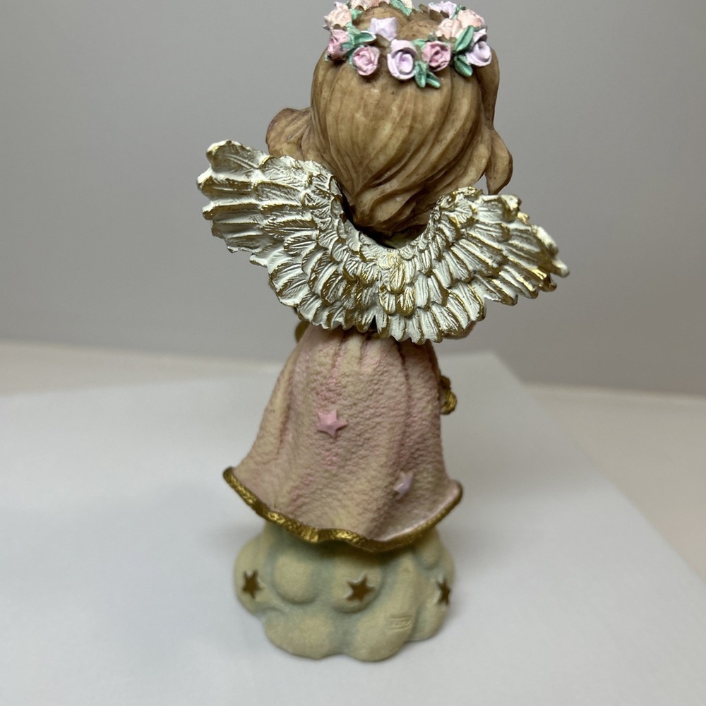 Jaimy Angel Girl Figurine Pink Dress‎ Trumpet Stars 7" SKU 1231 - Picture 6 of 9